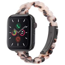 Per Apple Watch 42mm / 41mm / 40mm / 38mm Cinturino in resina ovale (fiore grigio chiaro)