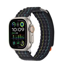 Per Apple Watch 46mm / 49mm / 45mm / 44mm Kalebol Cinturino sportivo in nylon a doppia sezione (nero)