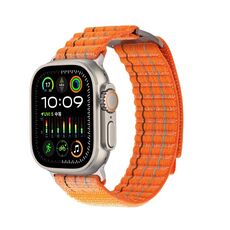 Per Apple Watch 46mm / 49mm / 45mm / 44mm Kalebol Cinturino sportivo in nylon a doppia sezione (arancione)
