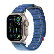 Per Apple Watch 46mm / 49mm / 45mm / 44mm Kalebol Cinturino sportivo in nylon a doppia sezione (blu mare profondo)