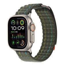Per Apple Watch 46mm / 49mm / 45mm / 44mm Kalebol Cinturino sportivo in nylon a doppia sezione (verde)