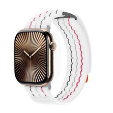 Per Apple Watch 42mm / 41mm / 40mm / 38mm Kalebol Cinturino sportivo in nylon a doppia sezione (bianco)