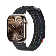 Per Apple Watch 42mm / 41mm / 40mm / 38mm Kalebol Cinturino sportivo in nylon a doppia sezione (nero)