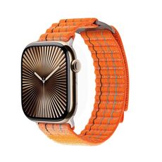 Per Apple Watch 42mm / 41mm / 40mm / 38mm Kalebol Cinturino sportivo in nylon a doppia sezione (arancione)