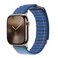 Per Apple Watch 42mm / 41mm / 40mm / 38mm Kalebol Cinturino sportivo in nylon a doppia sezione (blu mare profondo)