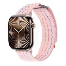 Per Apple Watch 42mm / 41mm / 40mm / 38mm Kalebol Cinturino sportivo in nylon a doppia sezione (rosa ciliegio)