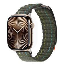 Per Apple Watch 42mm / 41mm / 40mm / 38mm Kalebol Cinturino sportivo in nylon a doppia sezione (verde)