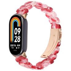 Per Xiaomi Smart Band 9/8 Cinturino in resina ovale (rosso floreale)