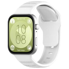 Per Huawei Watch Fit 3 Kalevol Cinturino in silicone con motivo a pois (bianco)