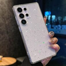 Per Samsung Galaxy S25 Ultra 5G Custodia per telefono in TPU antiurto con paillettes e glitter (trasparente)