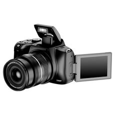 Videocamera digitale per studenti 4K 72MP con zoom ottico 12X, WiFi HD, con schermo ribaltabile da 3 pollici (nero)