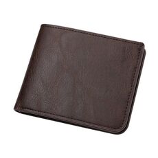 Portafoglio in pelle da uomo, può contenere la patente di guida, borsa corta in pelle con fermasoldi (marrone scuro)