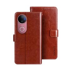 Per vivo V50 5G Global idewei Crazy Horse Texture Custodia in pelle per telefono (marrone)