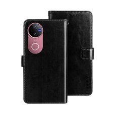 Per vivo V50 5G Global idewei Crazy Horse Texture Custodia in pelle per telefono (nero)