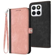 Per Honor X8c 4G Custodia in pelle con cinturino a doppia piega e fibbia laterale (rosa)