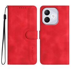 Custodia in pelle con motivo a cuore per Honor 400 Lite (rosso)