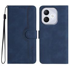 Custodia in pelle con motivo a cuore per Honor 400 Lite (blu reale)