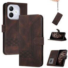 Custodia in pelle Flip Cubic Skin Feel per Honor 400 Lite (marrone)