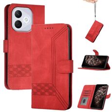 Custodia in pelle Flip Cubic Skin Feel per Honor 400 Lite (rosso)