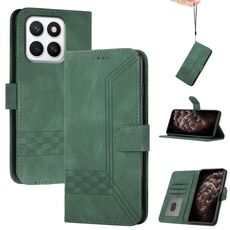 Custodia per telefono in pelle Flip Cubic Skin Feel per Honor X8c 4G (verde)