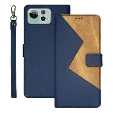 Per Asus Zenfone 12 Ultra idewei Custodia per telefono in pelle bicolore con cuciture (blu)