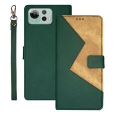 Per Asus Zenfone 12 Ultra idewei Custodia per telefono in pelle bicolore con cuciture (verde)