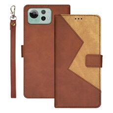 Per Asus Zenfone 12 Ultra idewei Custodia per telefono in pelle bicolore con cuciture (marrone)