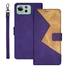Per Asus Zenfone 12 Ultra idewei Custodia per telefono in pelle bicolore con cuciture (viola)