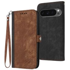 Per Google Pixel 10 / Pixel 10 Pro Custodia in pelle con cinturino a doppia piega e fibbia laterale (marrone)