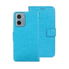 Per Motorola Moto E15 idewei Crazy Horse Texture Custodia in pelle per telefono (blu cielo)