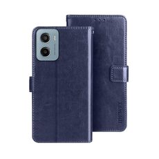 Per Motorola Moto E15 idewei Crazy Horse Texture Custodia in pelle per telefono (blu)