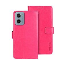 Per Motorola Moto E15 idewei Crazy Horse Texture Custodia in pelle per telefono (rosso rosa)