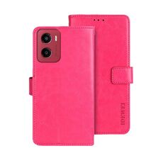 Per Motorola Moto G05 idewei Crazy Horse Texture Custodia in pelle per telefono (rosso rosa)
