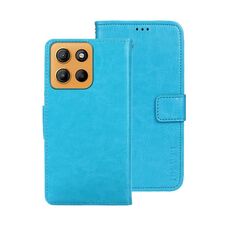 Per Motorola Moto G15 idewei Crazy Horse Texture Custodia in pelle per telefono (blu cielo)
