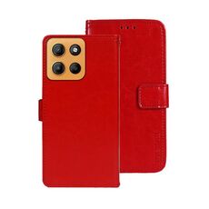Per Motorola Moto G15 idewei Crazy Horse Texture Custodia in pelle per telefono (rosso)
