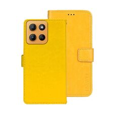 Per Motorola Moto G15 idewei Crazy Horse Texture Custodia in pelle per telefono (giallo)