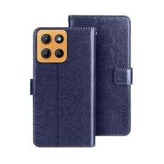 Per Motorola Moto G15 idewei Crazy Horse Texture Custodia in pelle per telefono (blu)