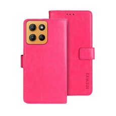 Per Motorola Moto G15 idewei Crazy Horse Texture Custodia in pelle per telefono (rosso rosa)