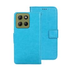 Per Motorola Moto G15 Power idewei Crazy Horse Texture Custodia in pelle per telefono (blu cielo)