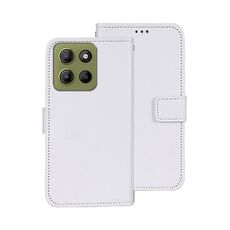 Per Motorola Moto G15 Power idewei Crazy Horse Texture Custodia in pelle per telefono (bianco)