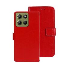 Per Motorola Moto G15 Power idewei Crazy Horse Texture Custodia in pelle per telefono (rosso)
