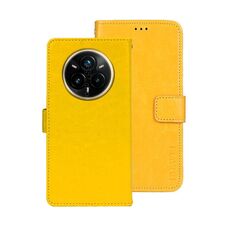 Per Realme 14 Pro+ 5G idewei Crazy Horse Texture Custodia in pelle per telefono (giallo)