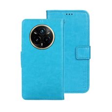 Per Realme 14 Pro+ 5G idewei Crazy Horse Texture Custodia in pelle per telefono (blu cielo)