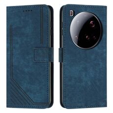 Per Xiaomi 15 Ultra Skin Feel Stripe Pattern Custodia in pelle per telefono con cordino (blu)