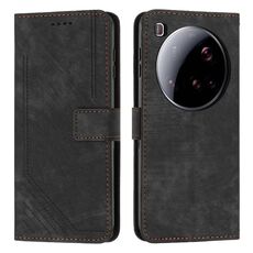 Per Xiaomi 15 Custodia in pelle con motivo a strisce Ultra Skin Feel con cordino (nero)