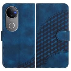 Per vivo V50 Custodia in pelle con motivo a testa di elefante e cordino (blu reale)