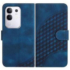 Per vivo Y29 4G Custodia in pelle con motivo a testa di elefante e cordino (blu reale)