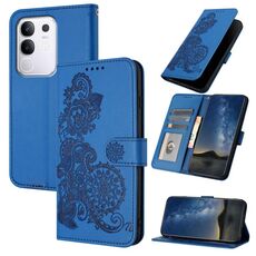 Per vivo Y29 4G Datura Flower Custodia in pelle con motivo a flip (blu)