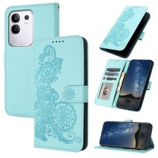 Per vivo Y29 4G Datura Flower Custodia in pelle con motivo a flip (azzurro chiaro)
