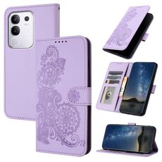 Per vivo Y29 4G Datura Flower Custodia in pelle con motivo a flip (viola)